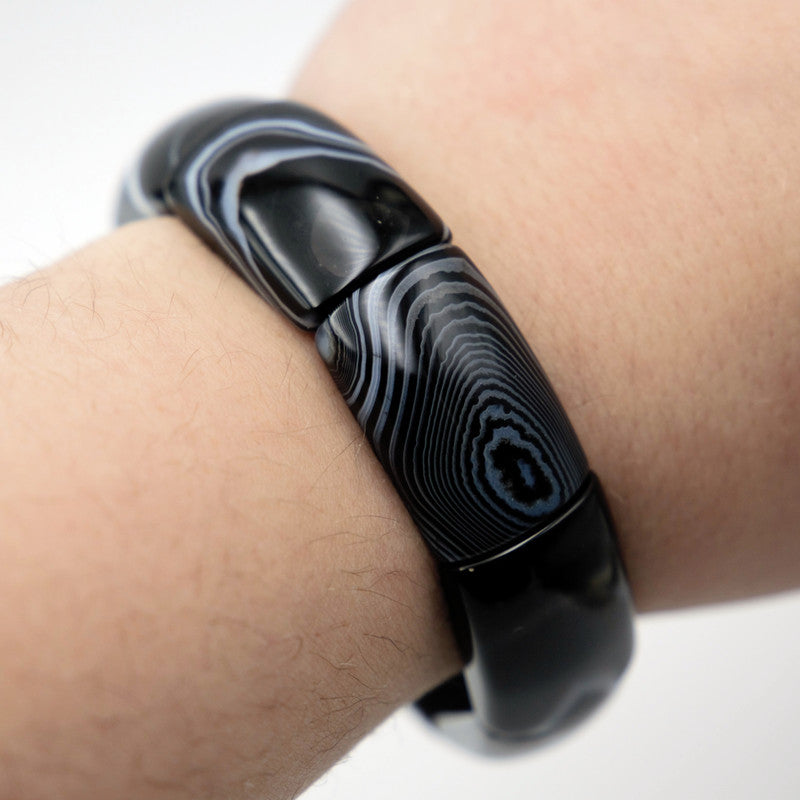 Black and White Agate Bangle