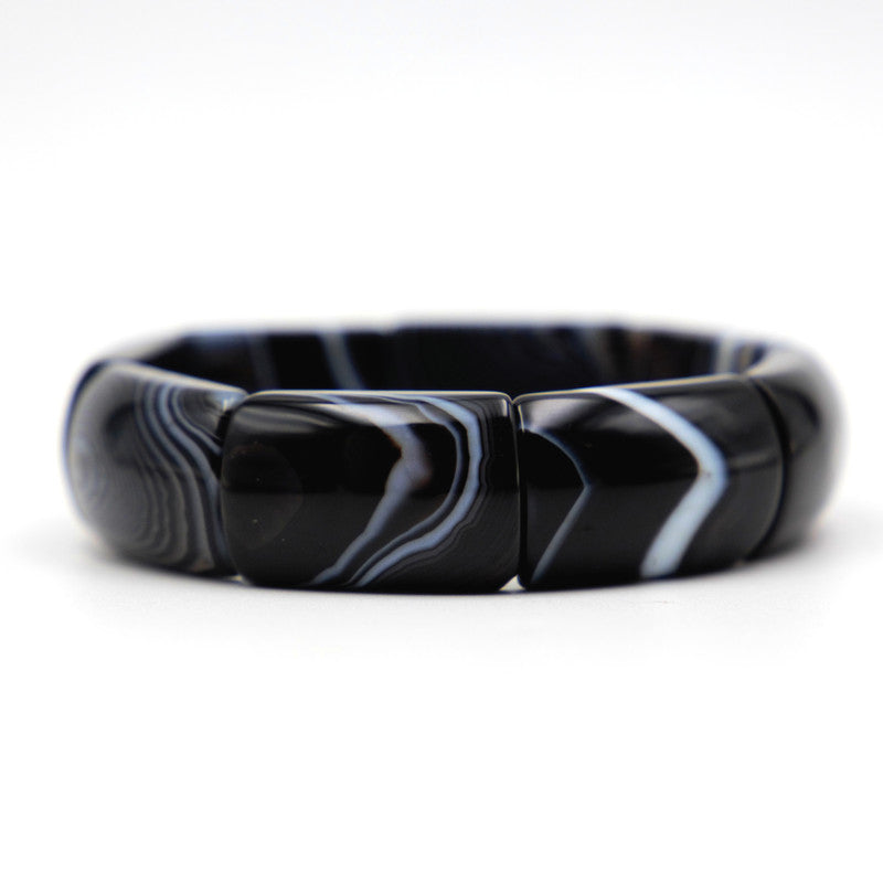 Black and White Agate Bangle