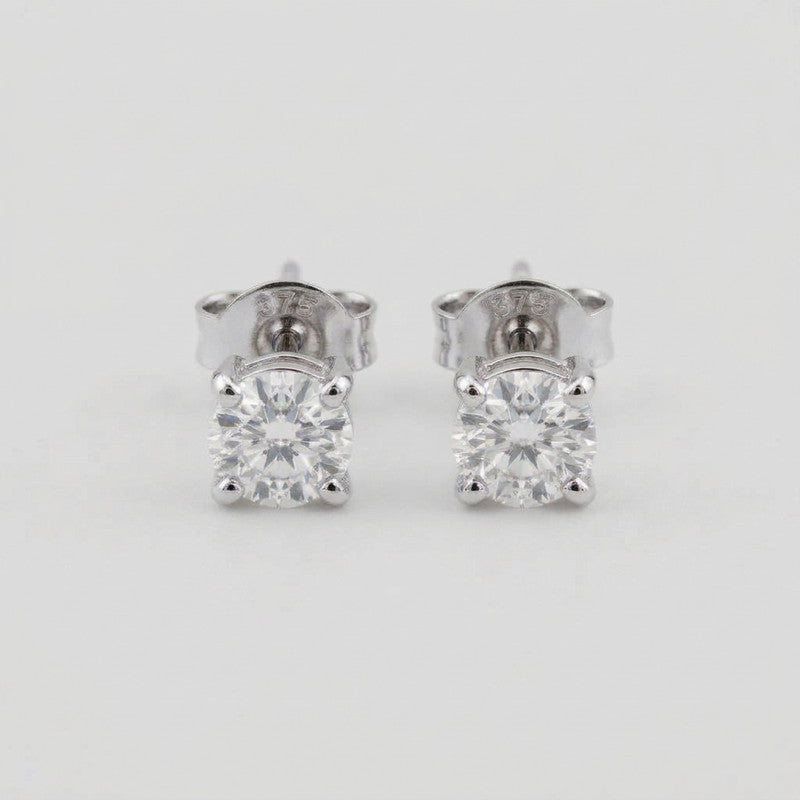 4mm 9ct White Gold Studs