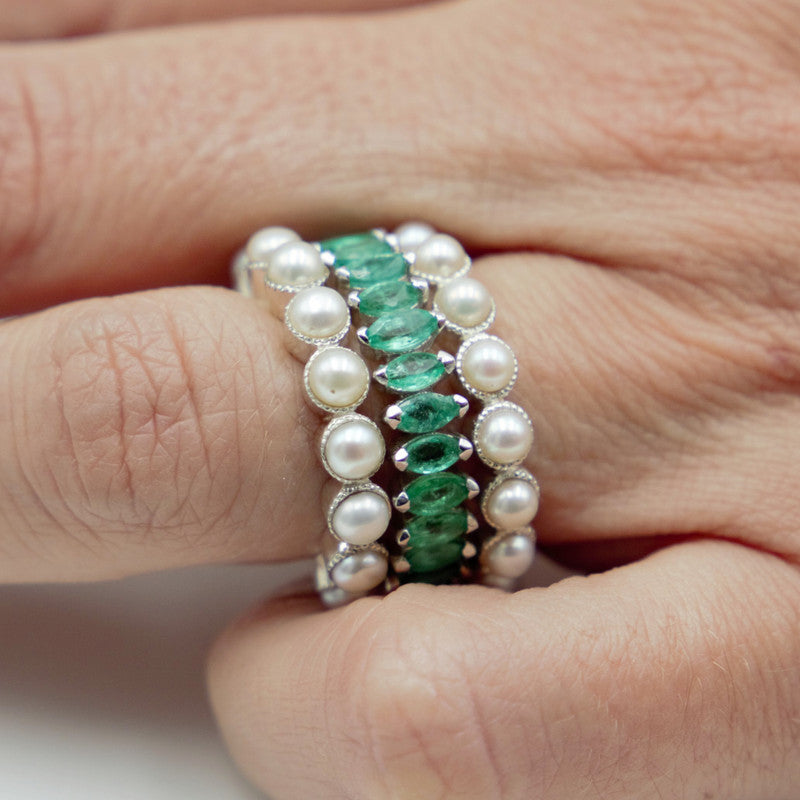 Saphiana Emerald & Pearl Set