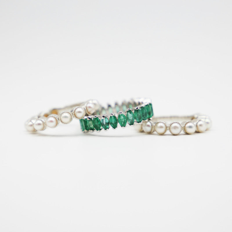 Saphiana Emerald & Pearl Set