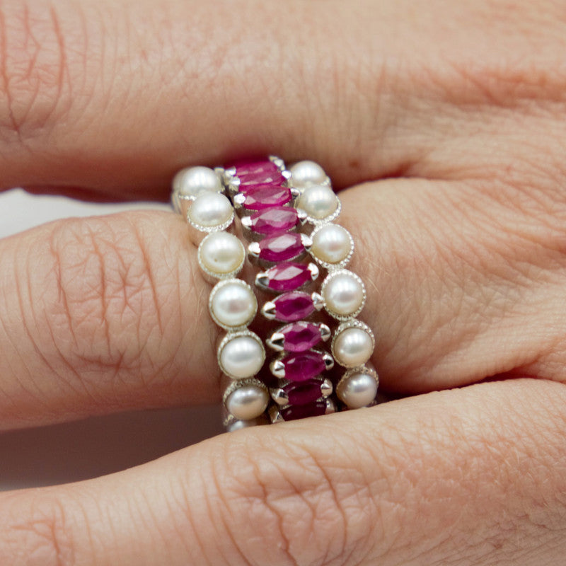 Saphiana Ruby & Pearl Set