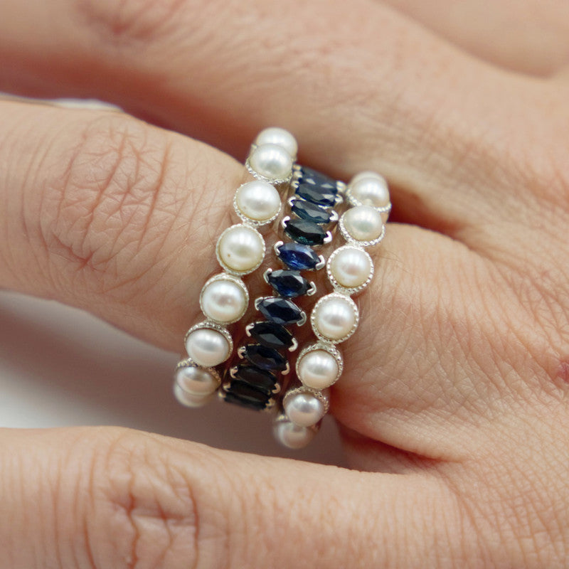 Saphiana Sapphire & Pearl Set