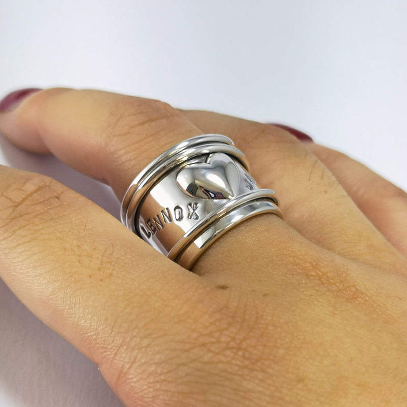 Stamped Heart Spinner